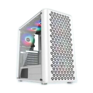PC Power Trinity Mesh White Mid Tower ATX Gaming Desktop Casing #PP-GS2407 WH