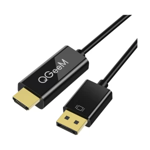 QGeeM DisplayPort Male to HDMI Male 1.8 Meter Black Cable # HD22
