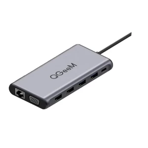 QGeeM QG-UH12-V Grey Type-C Multi-Interface HUB # QG-UH12-V