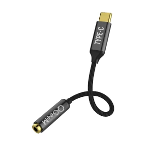 QGeeM Type-C Male to 3.5mm Female Grey Converter # QG-UA15