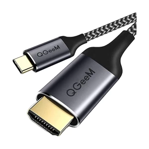 QGeeM HDMI Male to USB Type-C Male 1.8 Meter Black & Grey Cable # QG-UA09-18