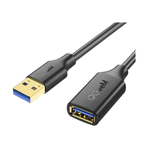 QGeeM USB Type-A Male to Female 1 Meter Black Extension Cable # CVQ21-1