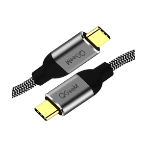 Qgeem USB Type-C Male to Male, 1.2 Meter, Black & Grey Charging Cable # QG-CC03-12