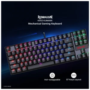Redragon K552 Kumara RGB (Huano Blue Switch) Wired Black Mechanical Gaming Keyboard
