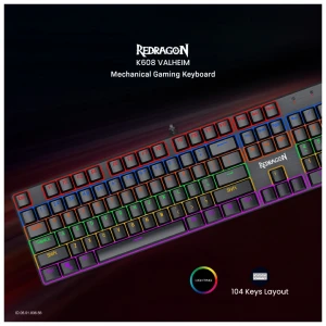Redragon K608 Valheim Rainbow backlight Wired Black Mechanical Gaming Keyboard
