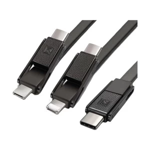 REMAX USB Male to Micro USB Lightning & Type-C Black 1 Meter Data Cable #RC-070th