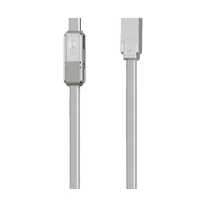 REMAX USB Male to Micro USB Lightning & Type-C Silver 1 Meter Data Cable #RC-070th