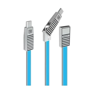 REMAX USB Male to Micro USB Lightning & Type-C Blue 1 Meter Data Cable #RC-072th