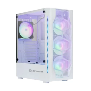 Revenger HAWA Mesh RGB Mid Tower White ATX Gaming Desktop Casing