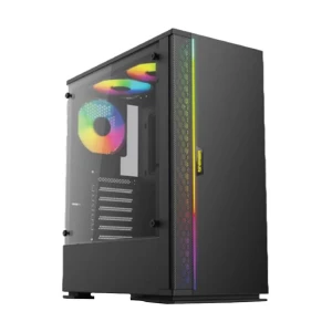 Revenger K1 ARGB Mesh Mid Tower Black (Tempered Glass Window) ATX Gaming Desktop Case