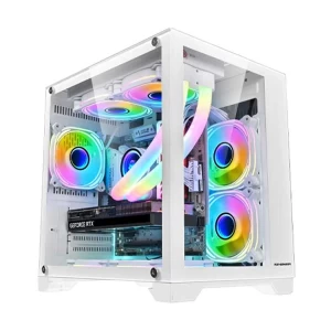 Revenger LEO Dynamic Mini ARGB Mid Tower White Micro-ATX Gaming Casing