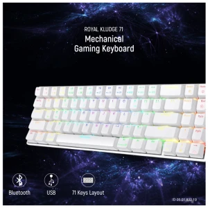 Royal Kludge RK71 Dual Mode RGB (Red Switch) White Mechanical Gaming Keyboard