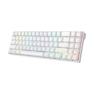 Royal Kludge RK71 Tri Mode RGB Hot Swap (Blue Switch) White Mechanical Gaming Keyboard