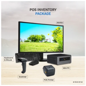 Ryans POS Inventory Package RPIP-02 (1x Full Set PC, 1x Barcode Scanner, 1x Label Printer) Without Weighing Scale #RPIP-02