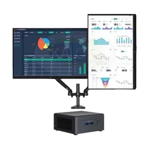 Ryans Terminal-K-11-i3 (Twin) Intel NUC Dual Terminal with Intel Core i3 1115G4 NUC (128GB M.2, 4GB, ViewSonic TD2230 22 Inch FHD Touch Monitor with Dual ARM Mount)