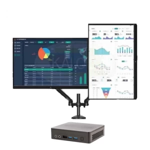 Ryans Terminal-K (Twin) Intel NUC Dual Terminal with Intel PQC N6005 NUC (128GB M.2, 4GB,ViewSonic TD2230 22 Inch FHD Touch Monitor with Dual ARM Mount)