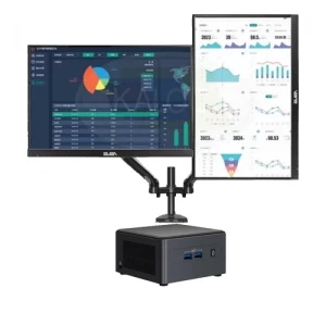 Ryans Terminal-L-11-i3 (Twin) Intel NUC Dual Terminal with Intel Core i3 1115G4 NUC (128GB M.2, 4GB, ASUS VT229H 21.5 FHD Touch Monitor with Dual ARM Mount)