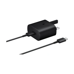 Samsung 25W USB-C Black Charger / Charging Adapter with Cable (3 Pin, UK)