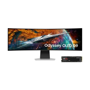 Samsung Odyssey G9 G95SC 49 Inch DQHD Super Ultrawide Display HDMI, Micro HDMI, DP, USB Smart Gaming Monitor With SSD 4TB 990 Pro