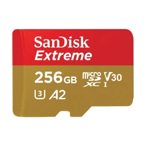 Sandisk Extreme 256GB MicroSDXC UHS-I U3 Class 10 V30 A2 Memory Card #SDSQXAV-256G-GN6MN