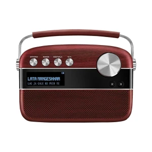 Saregama Carvaan 2.0 (WiFi) - Hindi - (5000 Song, Radio, Bluetooth, Aux, USB) Cherrywood Red Portable Music Player (No Warranty)