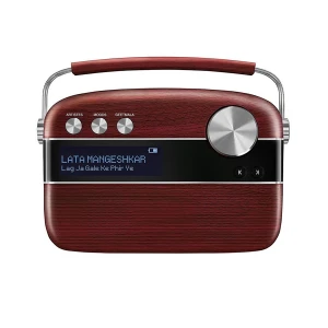 Saregama Carvaan - Bengali - (5000 Song, Radio, Bluetooth, Aux) Cherrywood Red Portable Music Player (No Warranty)