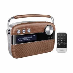 Saregama Carvaan - Hindi - (5000 Song Radio Bluetooth Aux) Oak Wood Brown Portable Music Player