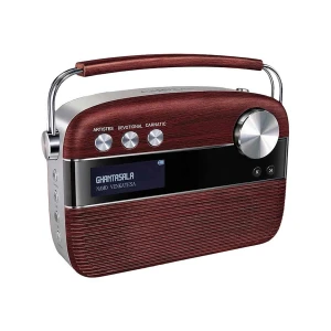 Saregama Carvaan - Telugu - (5000 Song, Radio, Bluetooth, Aux) Cherrywood Red Portable Music Player (No Warranty)