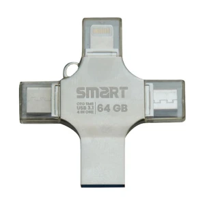 Smart SM8 64GB USB 3.1 Silver 4-in-1 Pen Drive #SM8-064-01