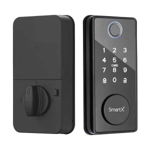 SmartX SX-DBL05 Bluetooth Smart Deadbolt Door Lock With Fingerprint, Password, Card, App & Key Unlock (Black)
