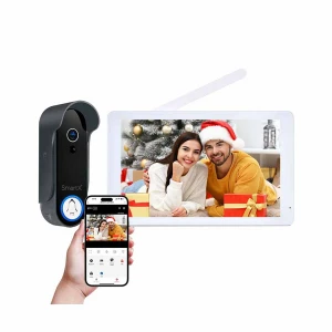SmartX TL-AH801-C3 WiFi HD Video Doorbell & Door Phone 8 Inch Touchscreen Monitor for Indoor with Rechargeable Battery