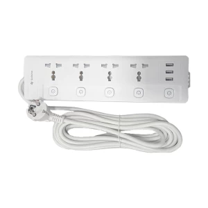 SOLITINE 2 Pin 4 Port 3 Meter White Power Strip # S2P-4-3M-U (3 Meter)