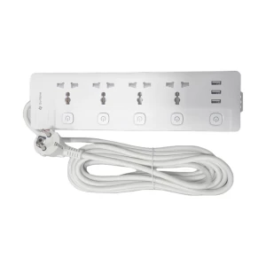 SOLITINE 2 Pin 4 Port White Power Strip 5 Meter # S2P-4-5M-U