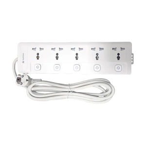 SOLITINE 2 Pin 5 Port White Power Strip 3 Meter # S2P-5-3M