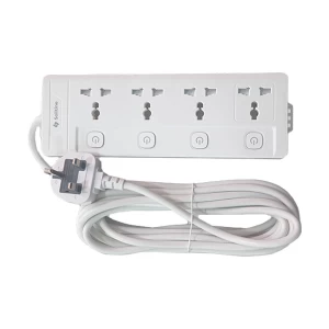 SOLITINE 3 Pin 4 Port 3 Meter White Power Strip