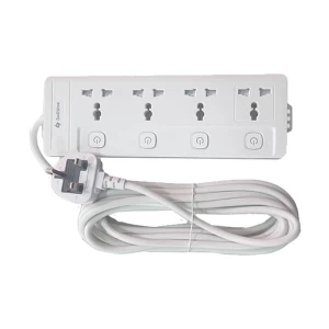 SOLITINE 3 Pin 4 Port 5 Meter White Power Strip