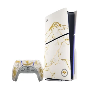Sony PS5 Gold Limited Edition White & Gold Gaming Console with 1x Wireless Controller and Ghost of Yotei Game Bundle (Digital and ODD) (UK Edition)