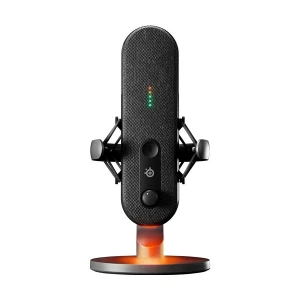 Steelseries Alias Prism Black Wired Cardioid Condenser Gaming Microphone with Desktop Stand & Boom Arm Adapter #61601