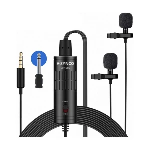 SYNCO Lav-S6D Dual Wired Lavalier Omnidirectional Condenser Microphone