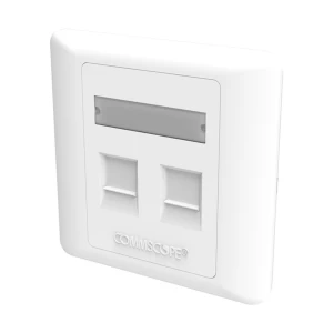 Systimax Cat-6 M12CFS White Modular Shuttered Faceplate #760200451 (2 Port)