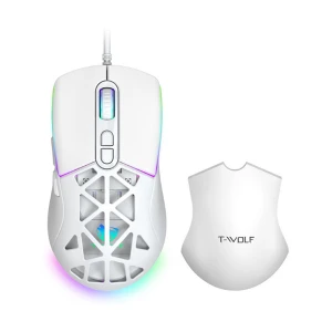 T-wolf G520 RGB Wired White Gaming Mouse