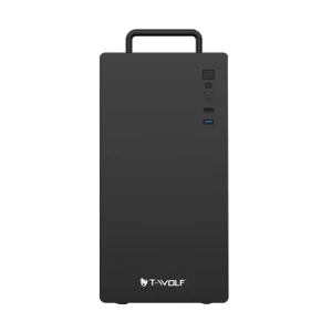 T-WOLF Ironcore Office Mid Tower Black Micro-ATX Desktop Case with Standard PSU