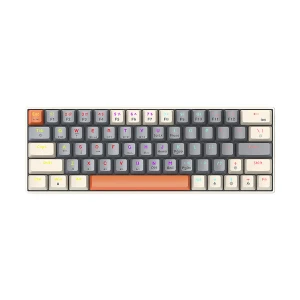 T-WOLF T30 RGB Tri Mode (Outemu Green Switch) Gray & White Mechanical Gaming Keyboard