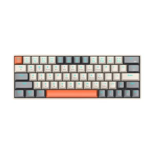 T-WOLF T30 RGB Tri Mode (Outemu Green Switch) White & Gray Mechanical Gaming Keyboard