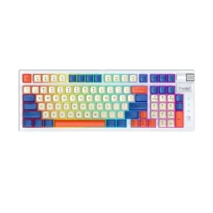 T-wolf T70 RGB Tri Mode Hot Swap (Red Switch) White & Blue Mechanical Gaming Keyboard