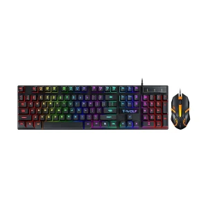 T-wolf TF200 Black Wired Keyboard & Mouse Gaming Combo
