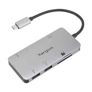 Targus Type-C Male to SD, MicroSD, HDMI, Type-C & Dual USB Female Silver Converter # ACA953AP-50
