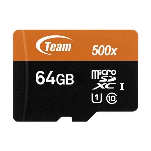 TEAM 64GB MicroSDHC/SDXC UHS-I U1/HS C10 Memory Card with Adapter #TUSDX64GUHS03