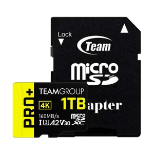 Team A2 Pro+ 1TB MicroSDXC UHS-I U3 V30 A2 4K Memory Card with Adapter #TPPMSDX1TIA2V3003
