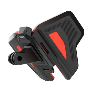 TELESIN GP-HBM-MT2 2nd Gen Motorcycle Helmet Black & Orange Chin Mount for Action Cameras